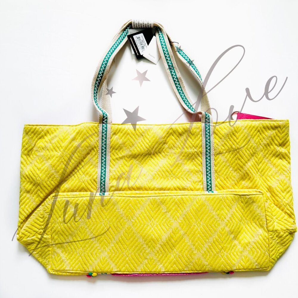 AMERICA & BEYOND Amalfi Beaded Lemon Tote NWT - Picture 6 of 9